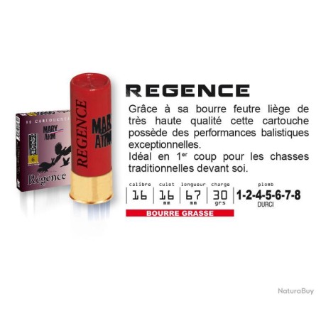 CARTOUCHES MARY ARM REGENCE CAL.16 BOURRE GRASSE N°1