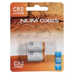 NUM'AXES - Blister 2 piles CR2 lithium 3 V (Equival. : CR17355-DLCR2)