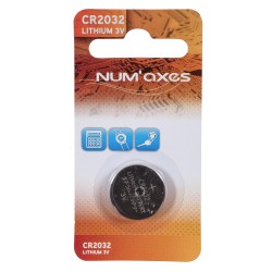 NUM'AXES - Blister 1 pile CR2032 lithium 3 V (Equivalence : DL2032)