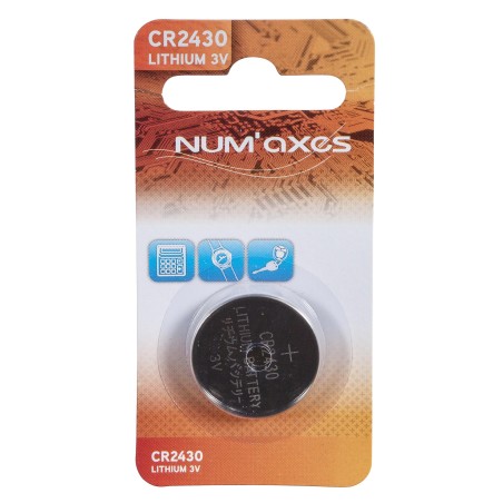 NUM'AXES - Blister 1 pile CR2430 lithium 3 V (Equivalence : DL2430)