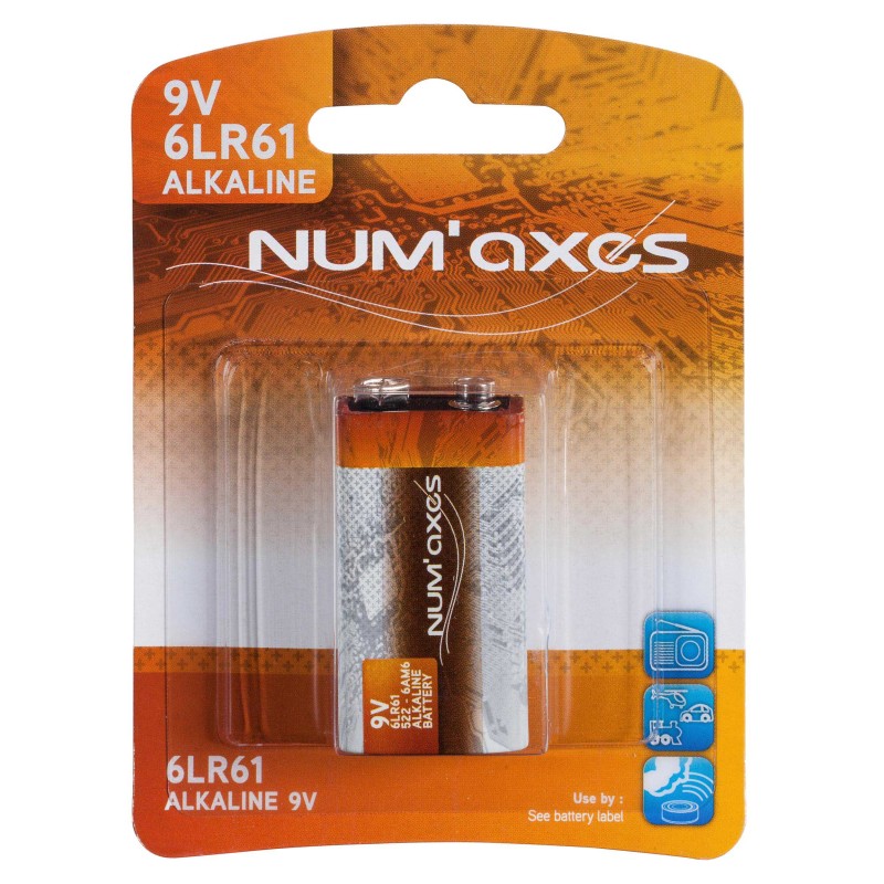 NUM'AXES - Blister 1 pile 6LR61 alcaline 9 V