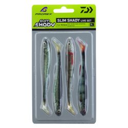 4 LEURRES SOUPLES DAIWA PROREX SET REAL SLIM SHAD LIVE 10.5CM