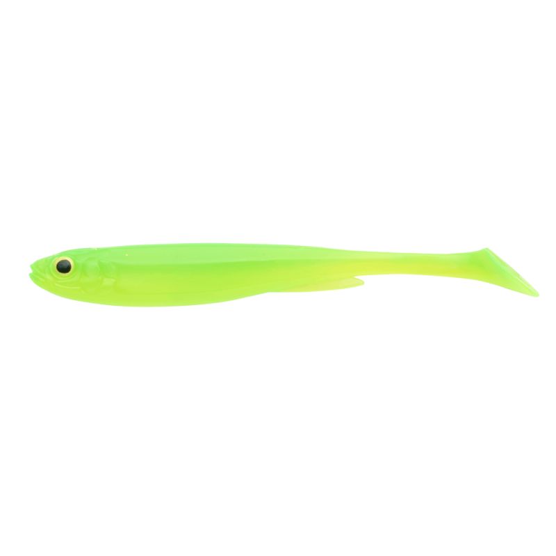 4 LEURRES SOUPLES DAIWA PROREX SLIM SHAD Y 13,5CM GHOST LIME CHART