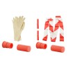 Cartouches factices à rubalise et gants latex - sachet de 2.