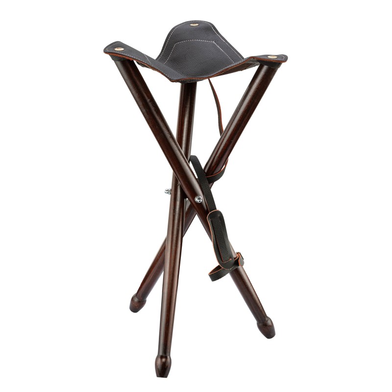 Siège trépied pliant bois - Luxe 65 cm