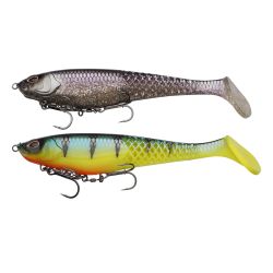 COFFRET CADEAU DE 2 LEURRES SOUPLES BERKLEY POWERBAIT CULLSHAD 20cm MONTES + 2 VERRES A WHISKY