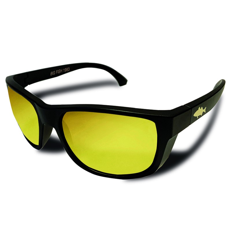 LUNETTES CURVE FISH SEA BASS GOLD IRIDIUM   FRAME MAT BLACK