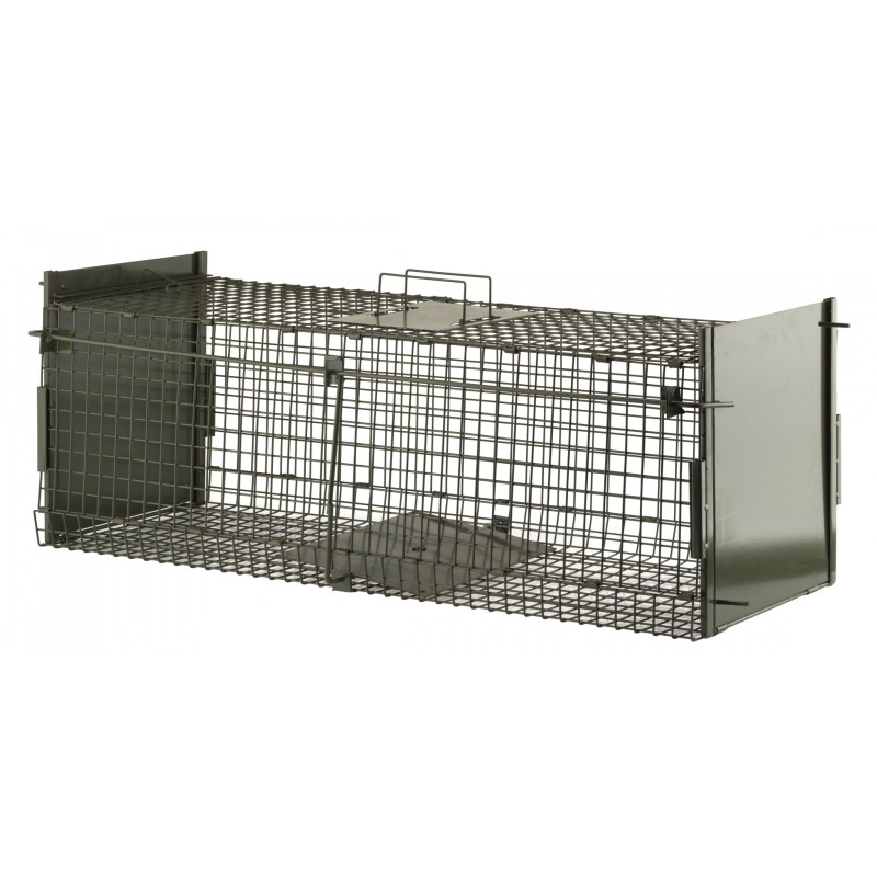 Boîte à fauves pliante 2 entrées Cage 100 cm Boîte à fauves pliante 2 entrées Cage 100 cm
