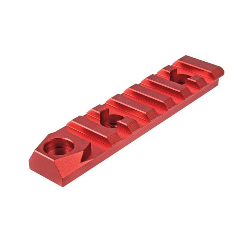 Rail Keymod 7 slots avec attache sangle QD Rouge Rail Keymod 7 slots avec attache sangle QD Rouge