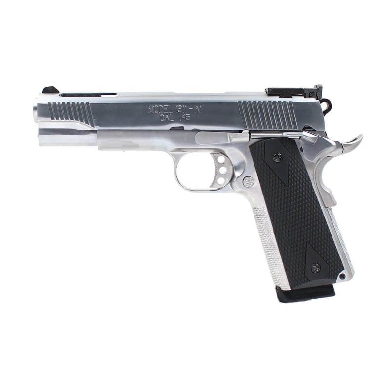 Réplique GBB 1911 NE1201 Chrome full metal gaz 1,0J Réplique GBB 1911 NE1201 Chrome full metal gaz 1,0J