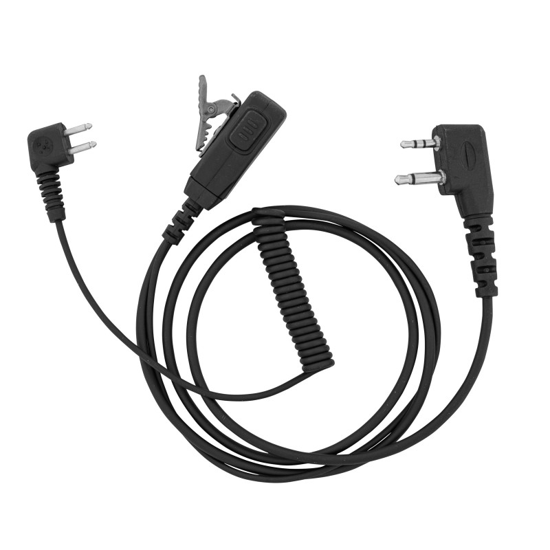 Câble de liaison Talkie G9 - Casque Peltor avec micro intégré. Câble compatible G9 avec prise 2 pin Peltor