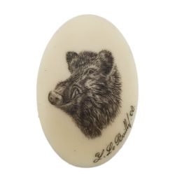 Calottes sanglier aspect ivoire ou argent, Ivoire