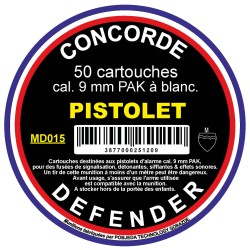 Boîte de 50 cartouches cal. 9 mm PAK à blanc bte de 50