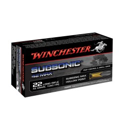 Munitions Subsonic cal. 22 LR 42 grains 42gr Hollow point (creuse) bte de 500