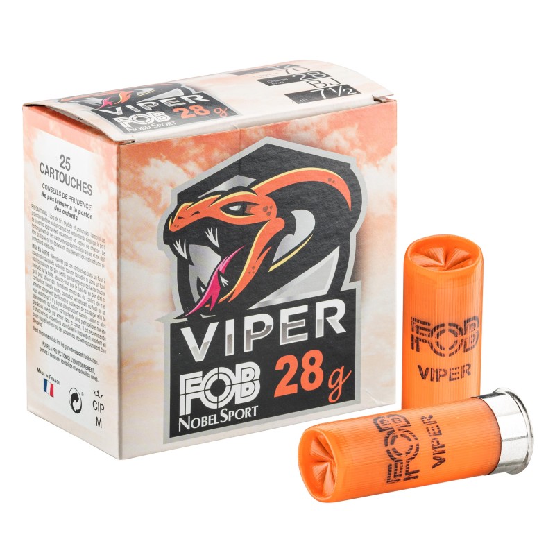 Cartouche Fob de Trap Viper - Cal. 12/70 N°7,5 bte de 25 Cartouche Fob de Trap Viper - Cal. 12/70 N°7,5 bte de 25