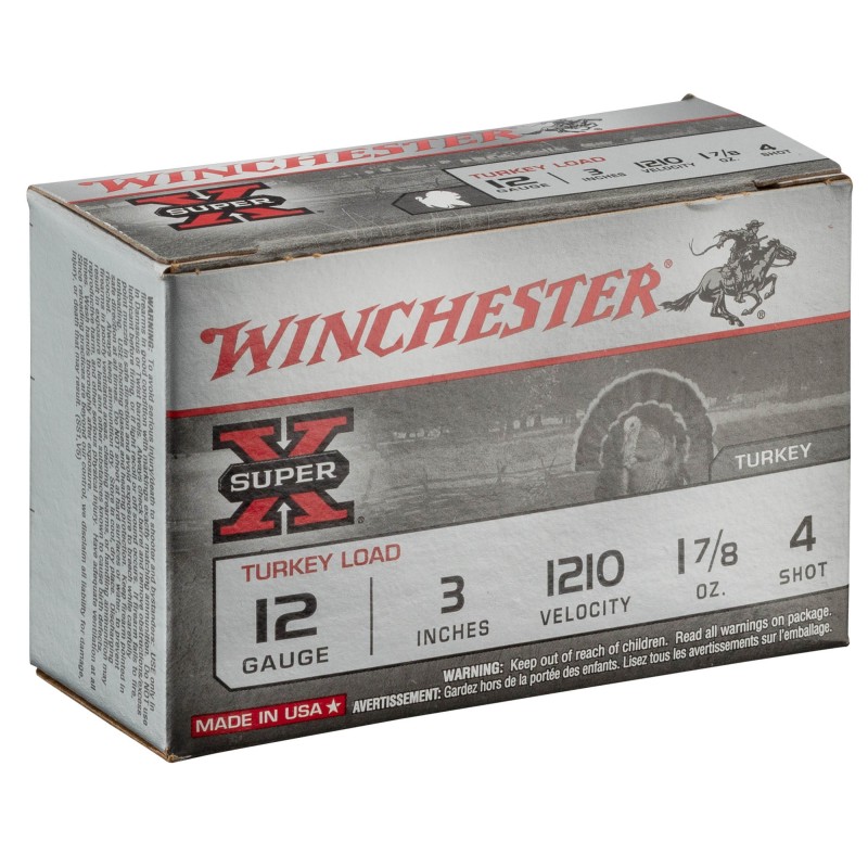 Winchester Super X Turkey plomb cuivré - Cal. 12/76 N°4 bte de 10 Winchester Super X Turkey plomb cuivré - Cal. 12/76 N°4 bte de 10