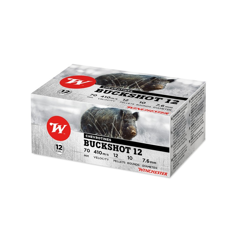 Winchester chevrotines buckshot - Cal. 12/70 bte de 10 Winchester chevrotines buckshot - Cal. 12/70 bte de 10