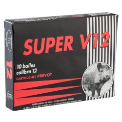 Cartouche Prevot Subsonique V12 demi-blindée expansive - Cal. 12/67 bte de 10
