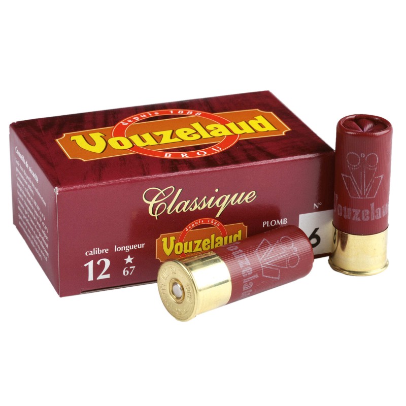Cartouches Vouzelaud - Classique grand culot - Cal. 12/67 N°1 bte de 10 Cartouches Vouzelaud - Classique grand culot - Cal. 12/67 N°1 bte de 10