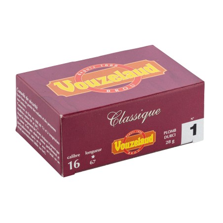 Cartouches Vouzelaud - Classique grand culot - Cal. 16/67 N°1 bte de 10