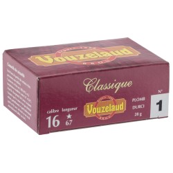 Cartouches Vouzelaud - Classique grand culot - Cal. 16/67 N°1 bte de 10