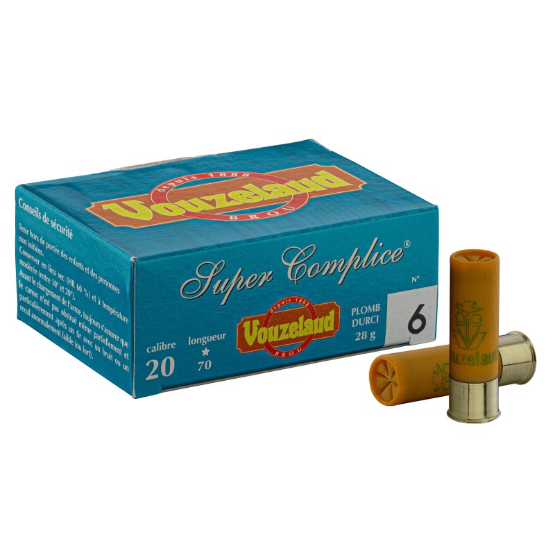Cartouches Vouzelaud - Super Complice 70 - Cal. 20/70 N°6 bte de 10 Cartouches Vouzelaud - Super Complice 70 - Cal. 20/70 N°6 bte de 10