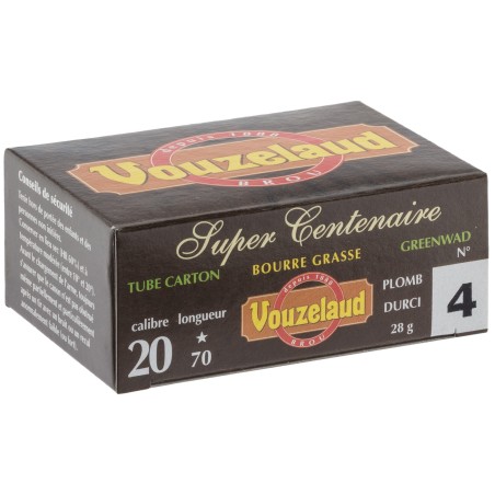 Cartouches Vouzelaud - Super Centenaire - Cal. 20/70 N°5 bte de 10