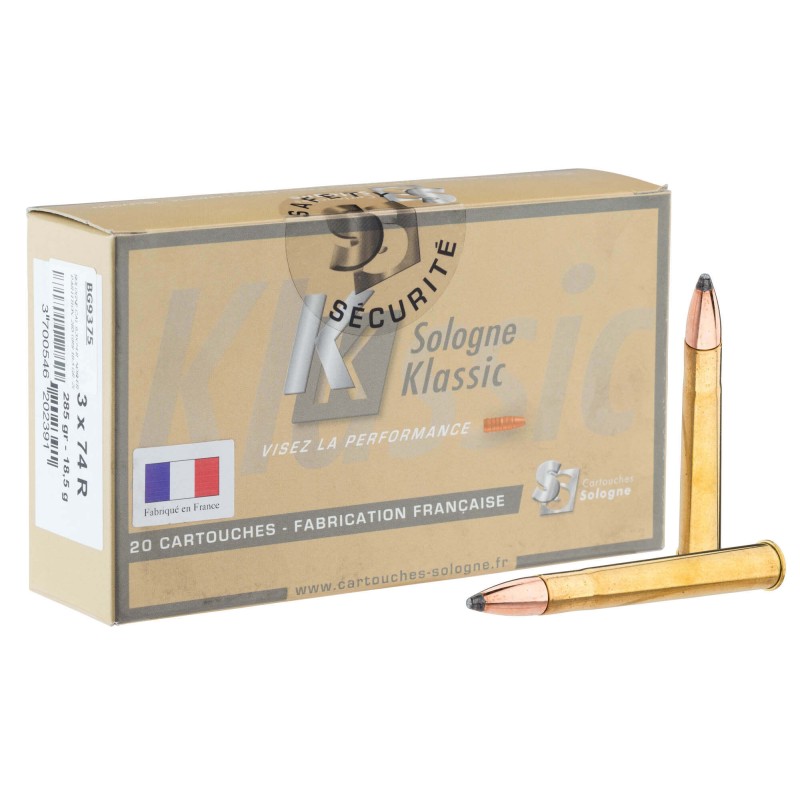 Sologne 9.3 x 74 R 285gr Nosler Partition