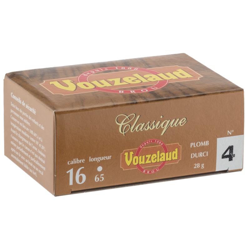 Cartouches Vouzelaud - Classique petit culot - Cal. 16/65 N°5 bte de 10 Cartouches Vouzelaud - Classique petit culot - Cal. 16/65 N°5 bte de 10