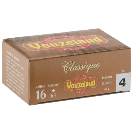 Cartouches Vouzelaud - Classique petit culot - Cal. 16/65 N°5 bte de 10