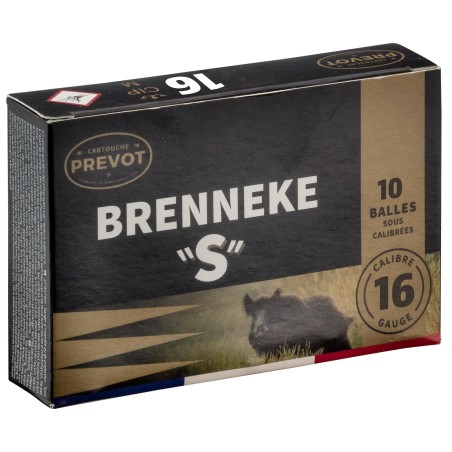 Cartouches Prevot à balle Brenneke-S - Cal. 16/67 bte de 10