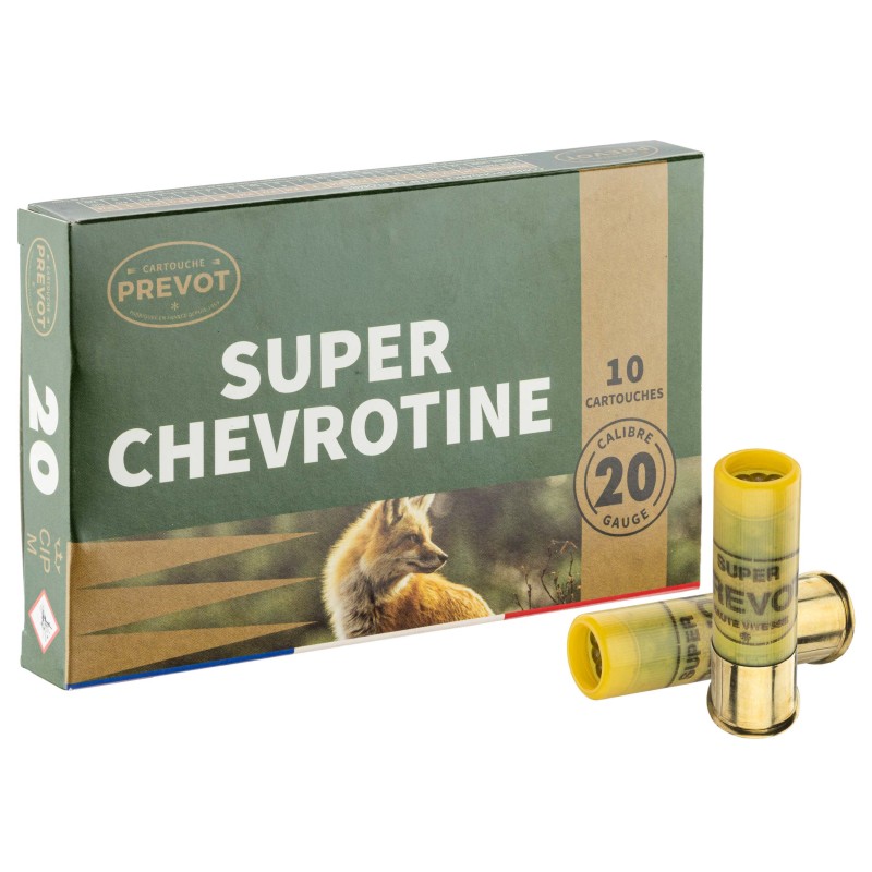 Cartouches Prevot super chevrotine - Cal. 20/70 bte de 10 Cartouches Prevot super chevrotine - Cal. 20/70 bte de 10
