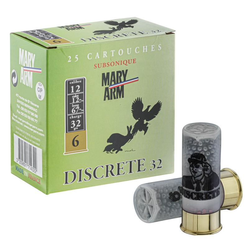 Cartouches Mary-Arm subsoniques - Cal. 12/67 N°6 bte de 25 Cartouches Mary-Arm subsoniques - Cal. 12/67 N°6 bte de 25