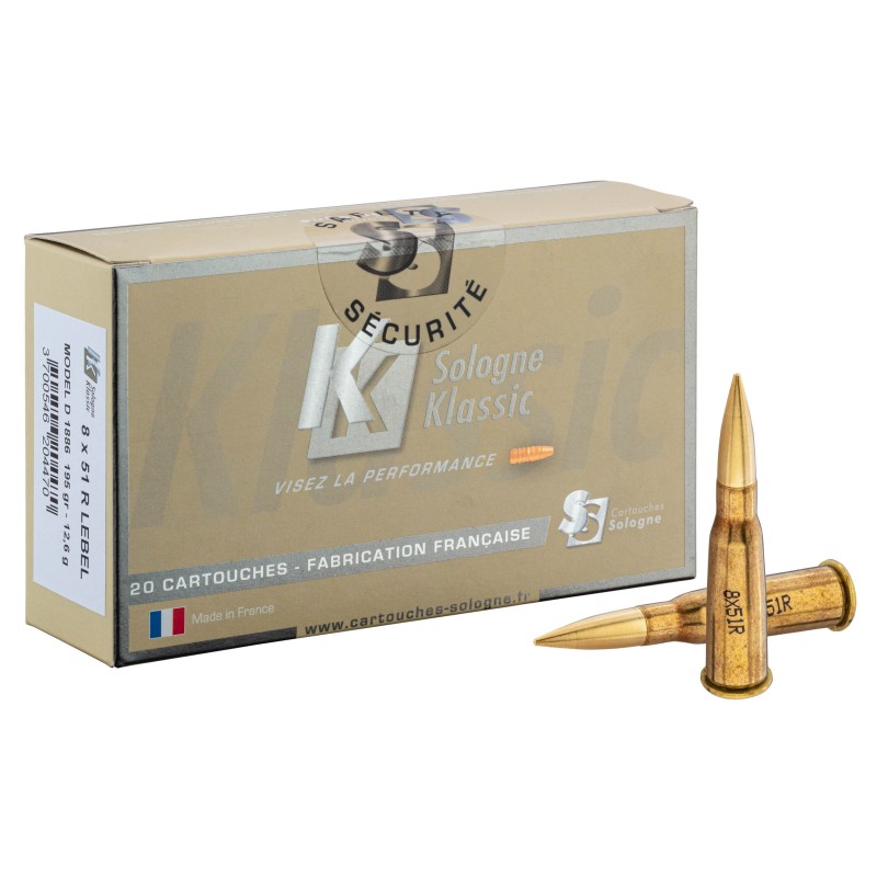 Sologne Klassic 8X51R Lebel 195Grs /20 bte de 20 Sologne Klassic 8X51R Lebel 195Grs /20 bte de 20