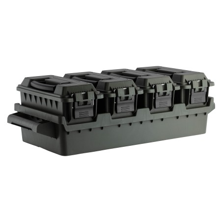 Set 4 caisses à munitions avec bac de transport