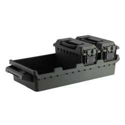 Set 4 caisses à munitions avec bac de transport