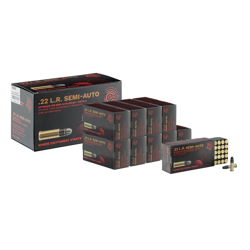 Cartouches 22lr Geco Semi-Auto bte de 500 Cartouches 22lr Geco Semi-Auto bte de 500
