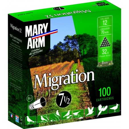 Cartouches Mary Arm Migration 32g - Cal. 12/70 N°7,5 bte de 100
