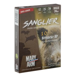 Cartouches Mary Arm Brenneke Sanglier 39 HP - Cal. 12/70 bte de 10