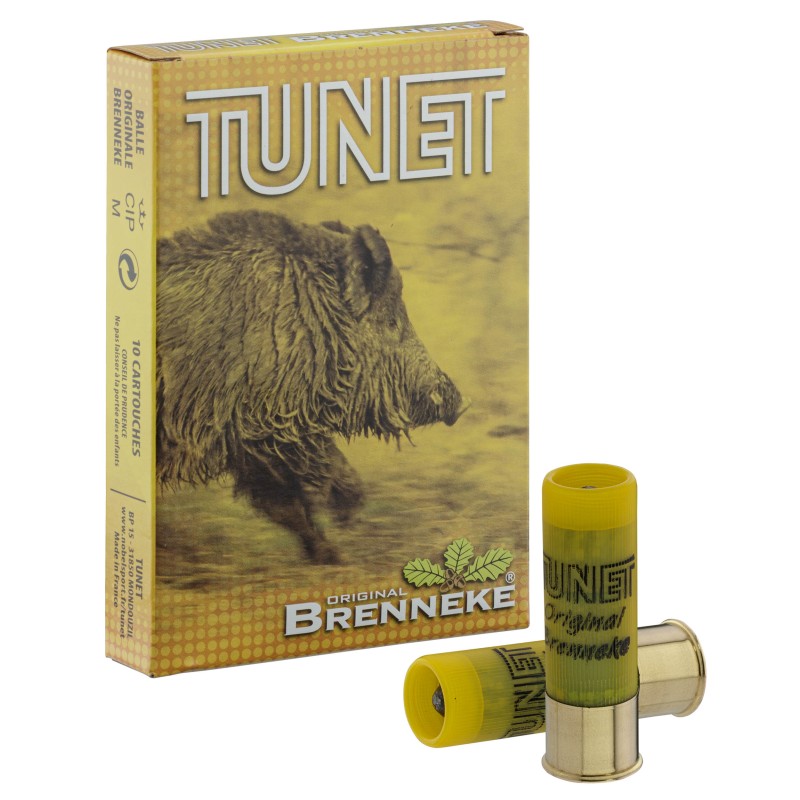 Cartouches TUNET Brenneke bourre grasse 20/67 bte de 10 Cartouches TUNET Brenneke bourre grasse 20/67 bte de 10