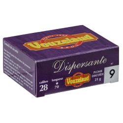 Cartouches Vouzelaud dispersante calibre 28/70 21g plomb grand culot N°9 bte de 10