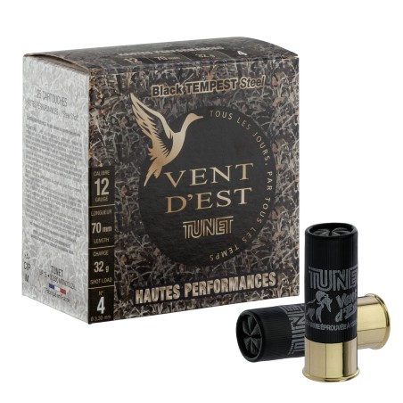 Cartouches TUNET,BLACK TEMPEST 32g HP acier 12/70 N°5 bte de 25