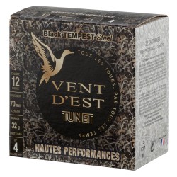 Cartouches TUNET,BLACK TEMPEST 32g HP acier 12/70 N°4 bte de 25