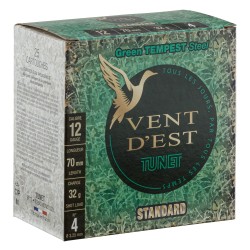 Cartouches TUNET,BLACK TEMPEST 32g acier 12/70 N°4 bte de 25