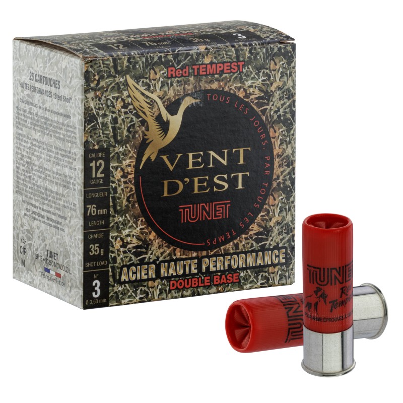Cartouches TUNET HP Red Tempest 35g acier 12/76 N°3 bte de 25
