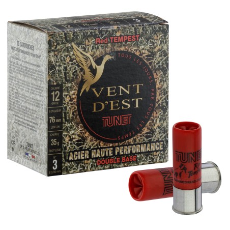 Cartouches TUNET HP Red Tempest 35g acier 12/76 N°3 bte de 25