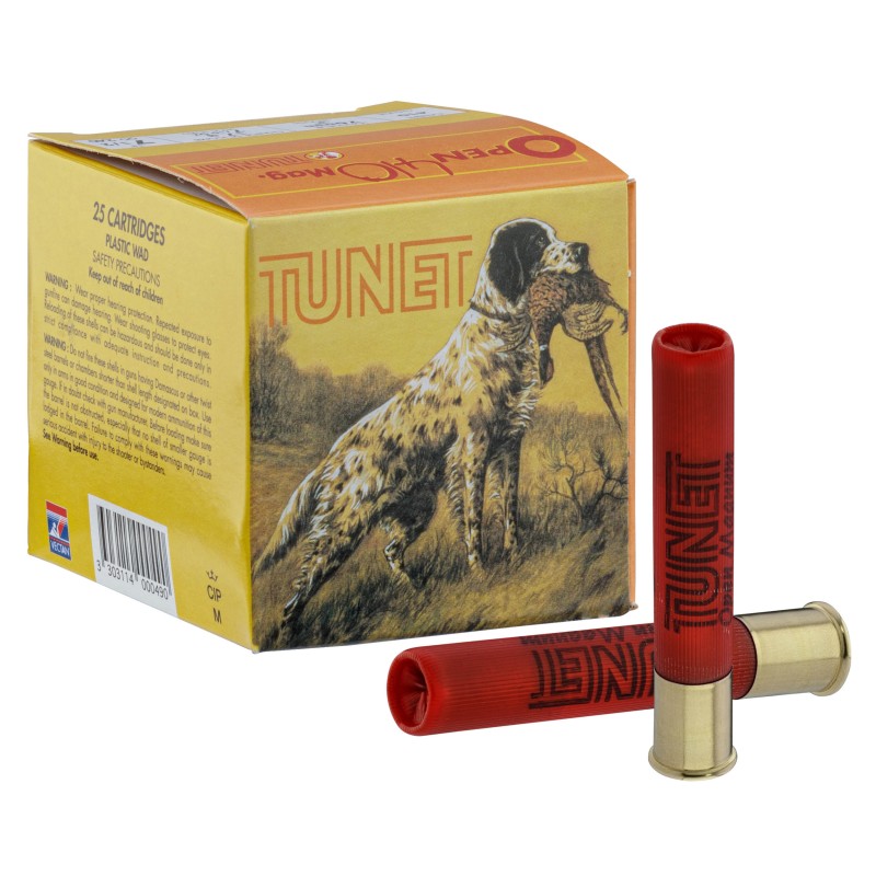 Cartouches TUNET Open .410 bourre à jupe 17 g N°6 bte de 25 Cartouches TUNET Open .410 bourre à jupe 17 g N°6 bte de 25