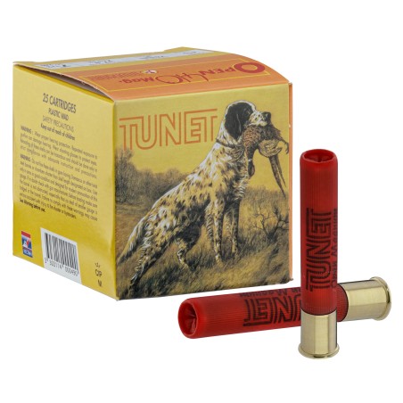 Cartouches TUNET Open .410 bourre à jupe 17 g N°6 bte de 25