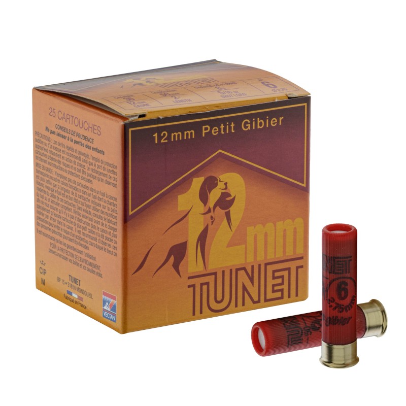 Cartouches TUNET 12 mm cal. 36/50 N°6 bte de 25 Cartouches TUNET 12 mm cal. 36/50 N°6 bte de 25