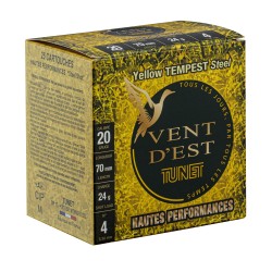Cartouches TUNET Yellow TEMPEST 24g acier 20/70 N°4 bte de 25